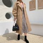 Balloon-sleeve Trench Coat With Belt