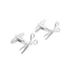 Fashionable Simple Personality Scissors Cufflinks Silver - One Size