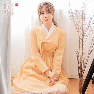 Modern Hanbok Monotone Top & Skirt Set