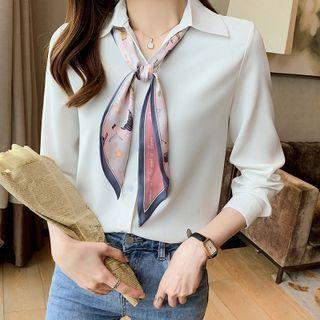 Chiffon Shirt With Print Neckerchief