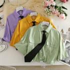 Cargo Short-sleeved Shirt With Tie