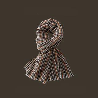 Plaid Scarf Plaid - White & Brown - M