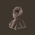Plaid Scarf Plaid - White & Brown - M