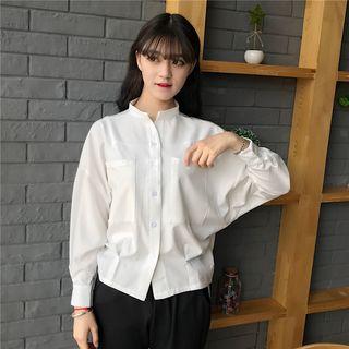 Stand Collar Print Shirt
