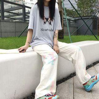 Tie-dye Straight-cut Jeans