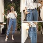 Spaghetti Strap Cropped Jeans