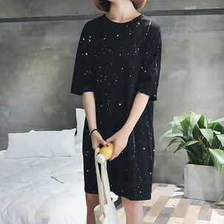 Short Sleeve Pattern T-shirt Dress