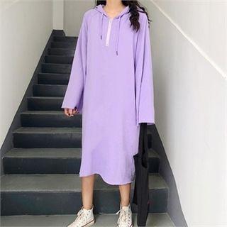 Hooded Zip-front Pullover Dress
