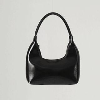 Zipped Faux-leather Hobo Bag