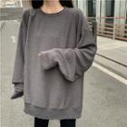 Oversized Plain Sweatshirt Dark Gray - One Size
