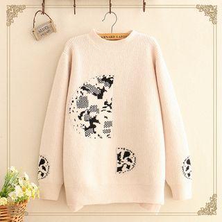 Patched Knit Sweater