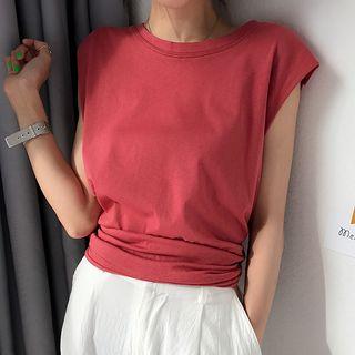 Cap-sleeve Tie-back T-shirt