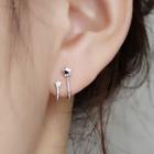Star Sterling Silver Layered Earring 1 Pair - Silver - One Size