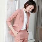 Single Button Blazer / Dress Pants / Pencil Skirt / Shirt / Set