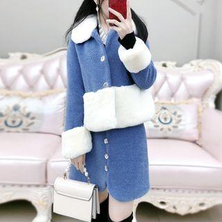 Set: Contrast Trim Coat + A-line Skirt