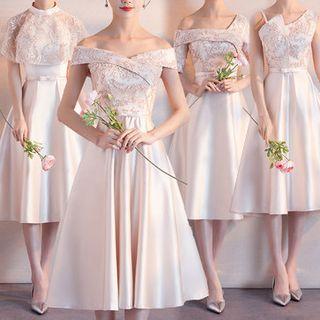 Embroidered Midi Prom Dress