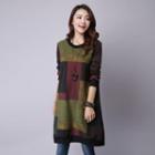 Long-sleeve Patterned Pullover Dress