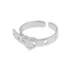 925 Sterling Silver Heart Open Ring Ring - Love Heart - One Size