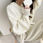 Over-fit Ribbed Knit Sweater