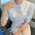 Lace Collared Short-sleeve Shirt