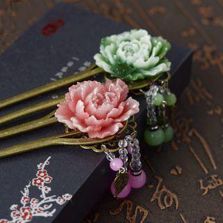 Floral Copper Hair Stick