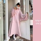 Extra-oversize Dumble Hoodie Dress Pink - One Size