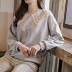 Lace-trim Relaxed-fit Sweatshirt
