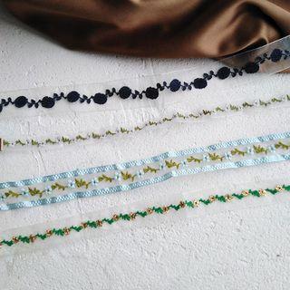 Embroidered Fabric Choker (various Designs)