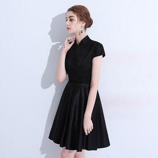 Short-sleeve A-line Party Dress