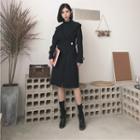 Long Buttoned Hooded Trench Coat