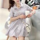 Short-sleeve A-line Tunic Shirt