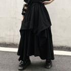Asymmetric Maxi A-line Skirt Black - One Size