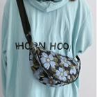 Floral Print Crossbody Bag / Bag Charm / Set