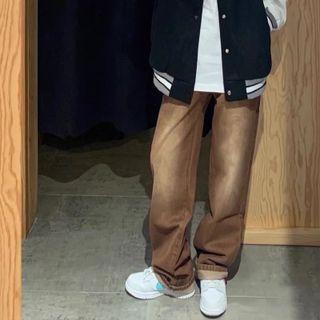Mid Rise Ombre Loose Fit Jeans