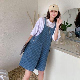 Wide-leg Denim Cropped Jumper Pants