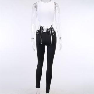 Two Tone Cutout Jumpsuit
