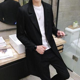 Faux Leather Trim Coat