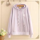 Chinese Character Print Long-sleeve Hooded Thin Sweater