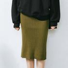 Rib-knit Pencil Skirt