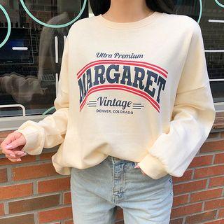 Margaret Printed Fleece-lined Oversized Sweatshirt
