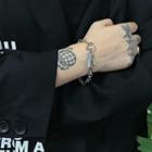 Couple Matching Chain Stainless Steel Bracelet Silver - One Size