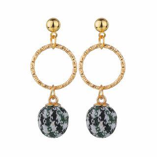 Houndstooth Bobble Drop Earring