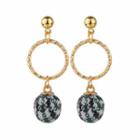 Houndstooth Bobble Drop Earring
