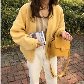 Plain Cardigan Lemon Yellow - One Size