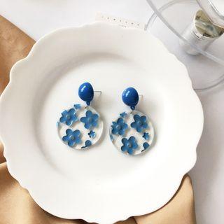 Flower Pendant Drop Earring / Clip-on Earring