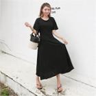 Band-waist Long T-shirt Dress