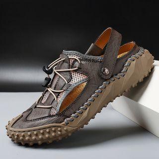 Drawstring Cut-out Flat Sandals