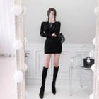 Cable-knit Bodycon Minidress Black - One Size