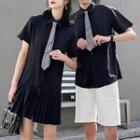 Couple Matching Short-sleeve Shirt / Mini A-line Dress / Shorts / Necktie
