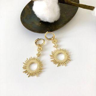 925 Sterling Silver Sun Dangle Earring